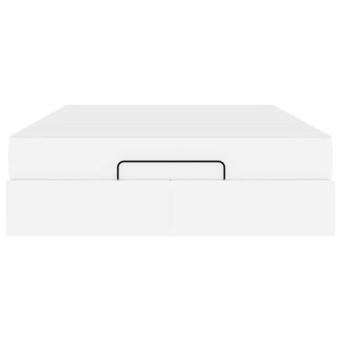 Rama łóżka z materacem z materacem 2 pcs Biały PVC