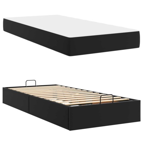 Rama łóżka z materacem z materacem 2 pcs Czarny PVC