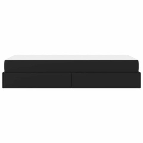 Rama łóżka z materacem z materacem 2 pcs Czarny PVC