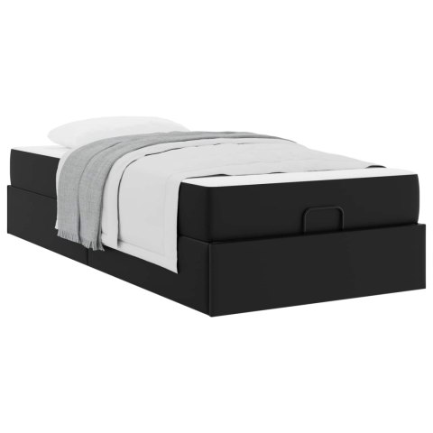 Rama łóżka z materacem z materacem 2 pcs Czarny PVC