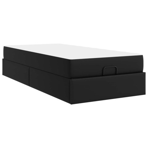 Rama łóżka z materacem z materacem 2 pcs Czarny PVC