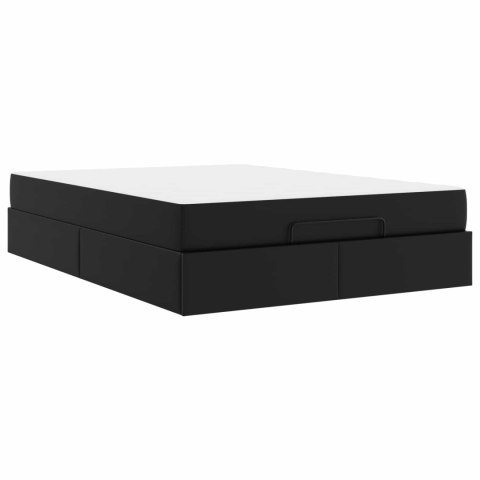 Rama łóżka z materacem z materacem 2 pcs Czarny PVC