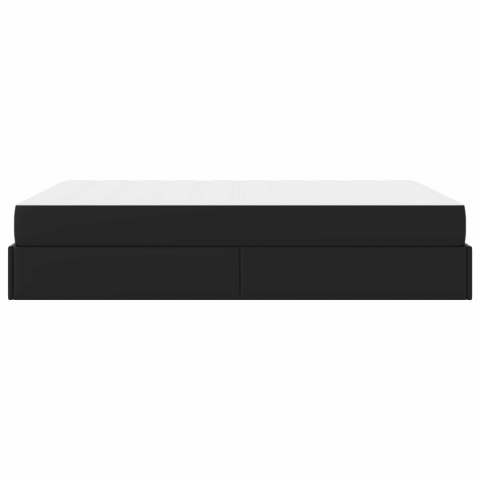 Rama łóżka z materacem z materacem 2 pcs Czarny PVC