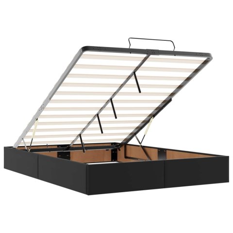 Rama łóżka z materacem z materacem 2 pcs Czarny PVC