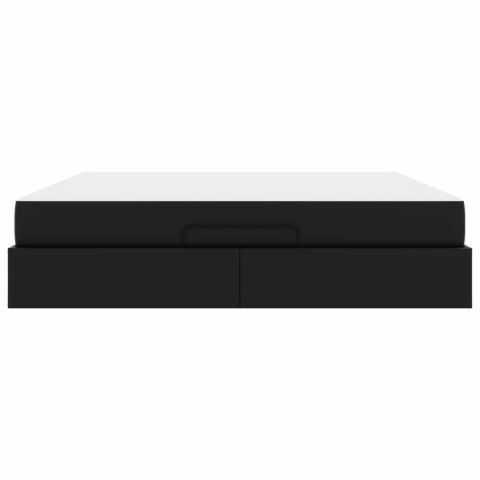 Rama łóżka z materacem z materacem 2 pcs Czarny PVC