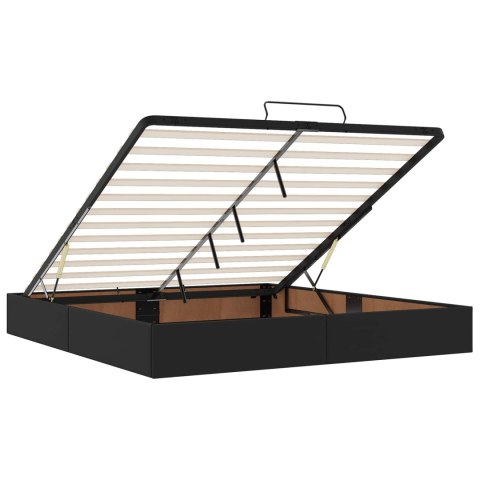 Rama łóżka z materacem z materacem 2 pcs Czarny PVC