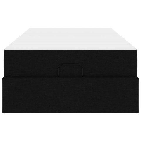 Rama łóżka z materacem z materacem 2 pcs Czarny tkanina