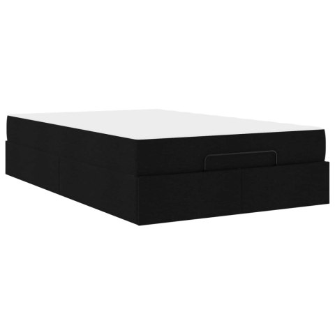 Rama łóżka z materacem z materacem 2 pcs Czarny tkanina