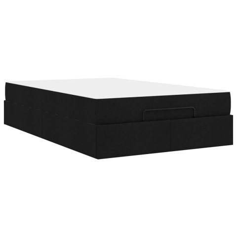 Rama łóżka z materacem z materacem 2 pcs Czarny tkanina