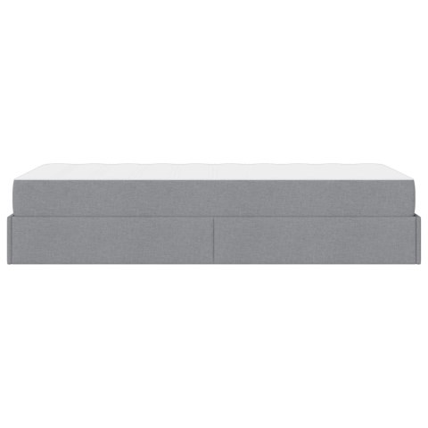 Rama łóżka z materacem z materacem 2 pcs Jasnoszary tkanina