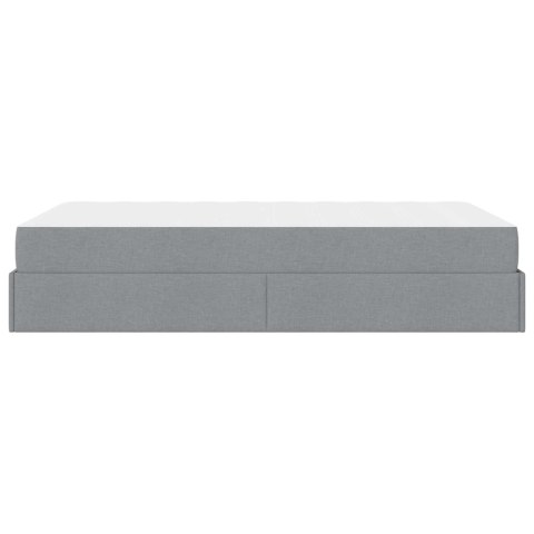 Rama łóżka z materacem z materacem 2 pcs Jasnoszary tkanina