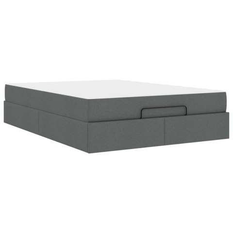 Rama łóżka z materacem 2 pcs Przygaszony Szary tkanina