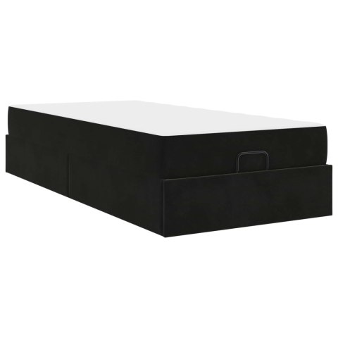 Rama łóżka z materacem z materacem 2 pcs Czarny Aksamit