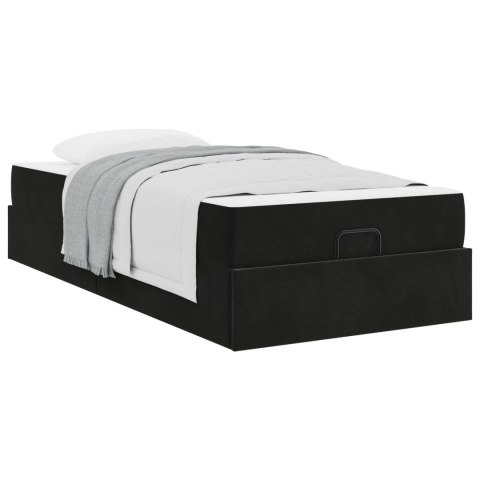 Rama łóżka z materacem z materacem 2 pcs Czarny Aksamit