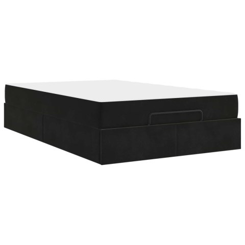 Rama łóżka z materacem z materacem 2 pcs Czarny Aksamit