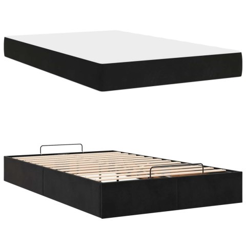 Rama łóżka z materacem z materacem 2 pcs Czarny Aksamit