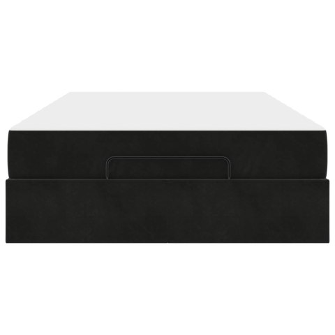 Rama łóżka z materacem z materacem 2 pcs Czarny Aksamit