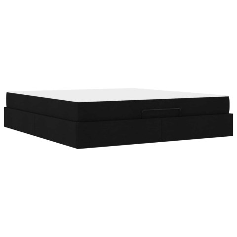 Rama łóżka z materacem z materacem 2 pcs Czarny tkanina