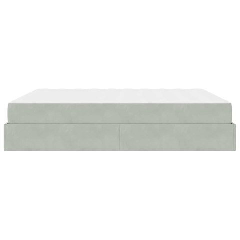 Rama łóżka z materacem z materacem 2 pcs Jasnoszary Aksamit