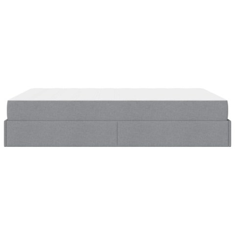 Rama łóżka z materacem z materacem 2 pcs Jasnoszary tkanina