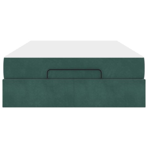 Rama łóżka z materacem z materacem 2 pcs Zielony Aksamit