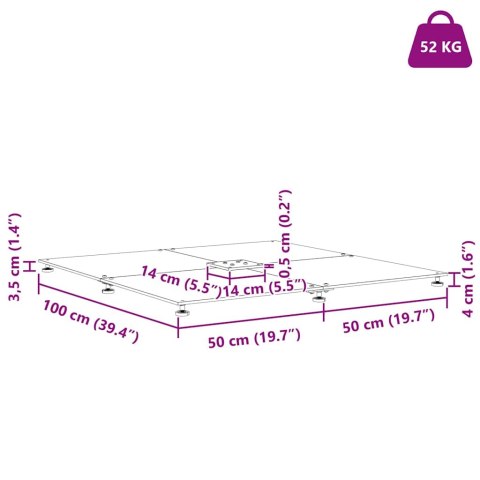 Podstawa do parasola Czarny 100 x 100 x 4 cm Stal