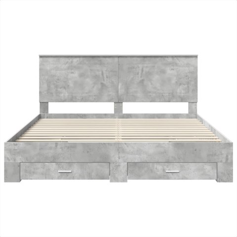Ramka łóżka Betonowy szary 200 x 200 cm Materiał drewnopochodny