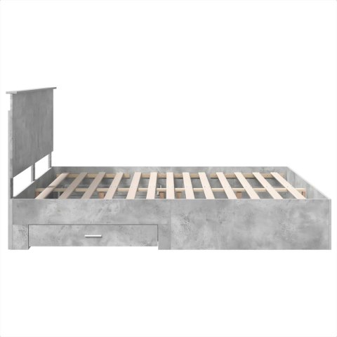 Ramka łóżka Betonowy szary 200 x 200 cm Materiał drewnopochodny