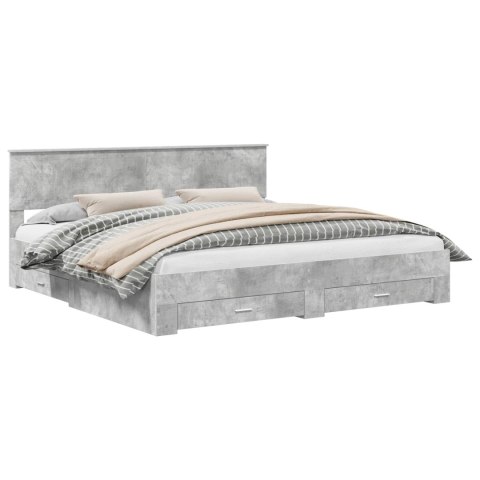Ramka łóżka Betonowy szary 200 x 200 cm Materiał drewnopochodny