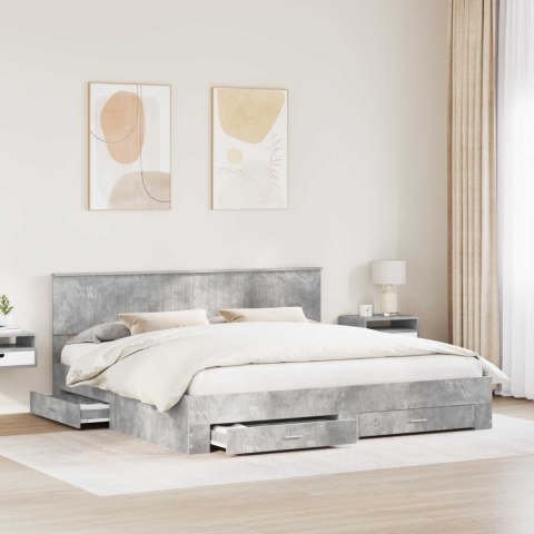 Ramka łóżka Betonowy szary 200 x 200 cm Materiał drewnopochodny