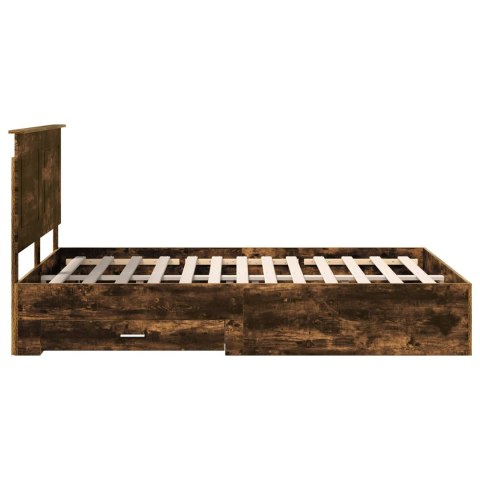 Ramka łóżka Dąb wędzony 150 x 200 cm Materiał drewnopochodny