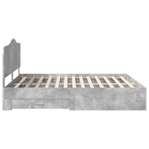Ramka łóżka Betonowy szary 200 x 200 cm Materiał drewnopochodny