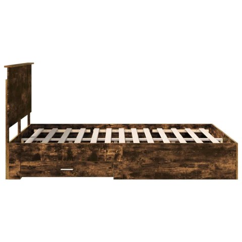 Ramka łóżka Dąb wędzony 150 x 200 cm Materiał drewnopochodny