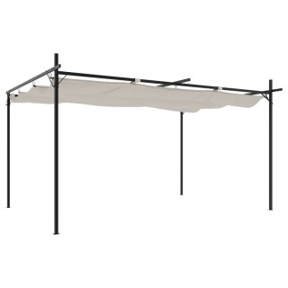 Pergola ze zwijanym dachem, kremowa, 395x292x230 cm