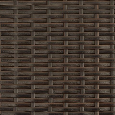 2-os. sofa ogrodowa, daszek i podnóżki, brązowa, rattan PE