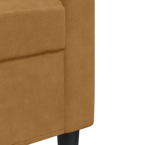 Sofa 3-osobowa, brązowa, 210 cm, tapicerowana aksamitem