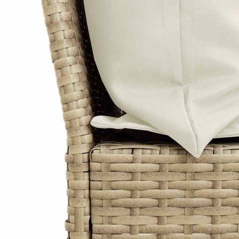 Sofa ogrodowa z poduszkami beżowy polirattan