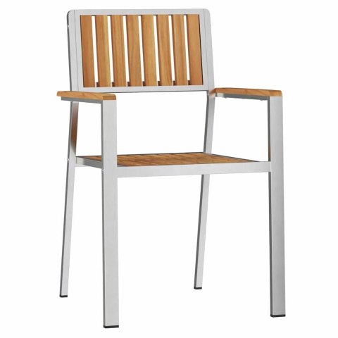 Krzesło Ogrodowe 4 pcs Brązowy Lite drewno teakowe