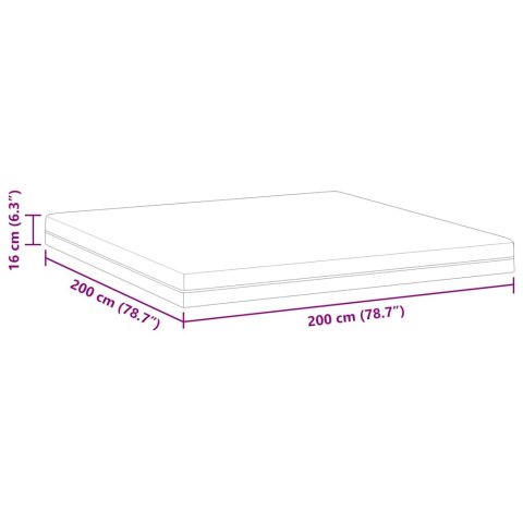 Materac Biały 200 x 200 cm Pianka Żelowa