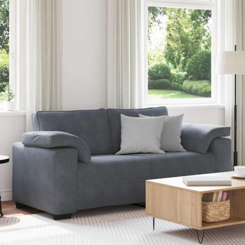 Sofa dwuosobowa Ciemnoszara 140 cm Aksamit