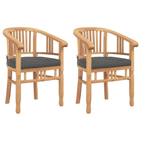 Krzesło 2 pcs Brązowy 63 x 58 x 89 cm Lite drewno teakowe