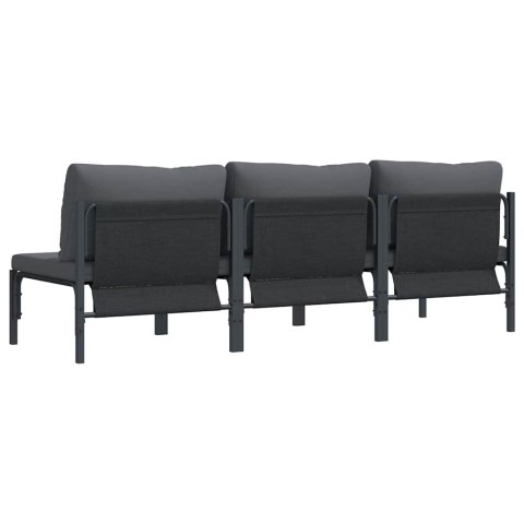 Meble Ogrodowe z poduszką 3 pcs Antracyt 80 x 80 x 71 cm Stal