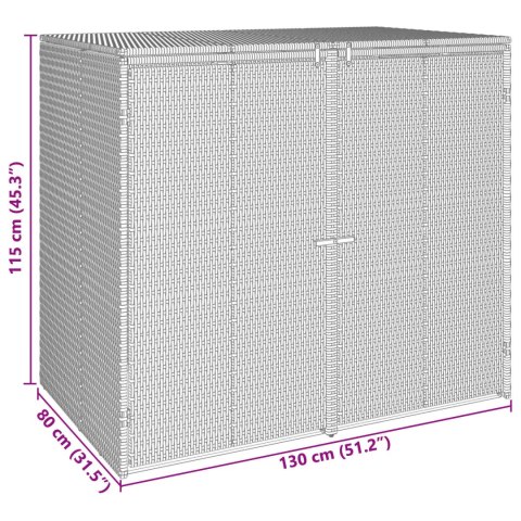 Pojemnik na śmieci 2 pcs Szary 65 x 80 x 115 cm Polietylen