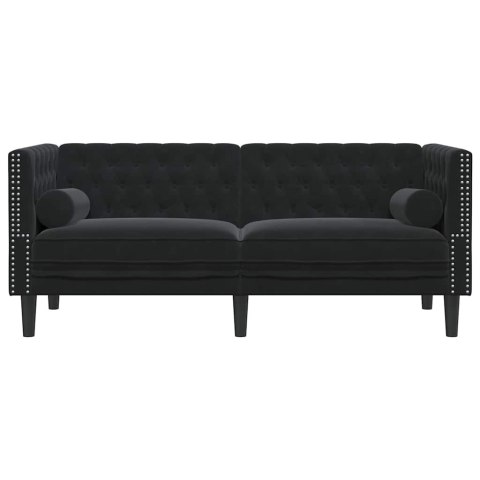 Sofa Czarny 174 x 74,5 x 70,5 cm Aksamit