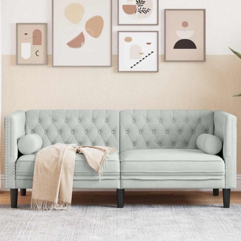 Sofa Jasnoszary 174 x 74,5 x 70,5 cm Aksamit