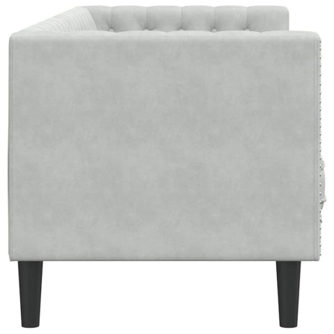 Sofa Jasnoszary 194 x 74,5 x 70,5 cm Aksamit
