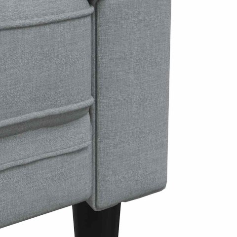 Sofa Jasnoszary 201,5 x 74,5 x 74,5 cm Poliester