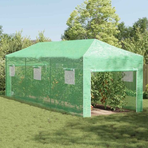 Szklarnia z dachem Zielony 290 x 870 x 315 cm Żelazo