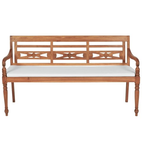 Ławka Batavia z poduszkami, 150 cm, drewno tekowe