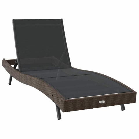 Leżak 3 pcs Brązowy 197 x 70 x 82 cm polirattan